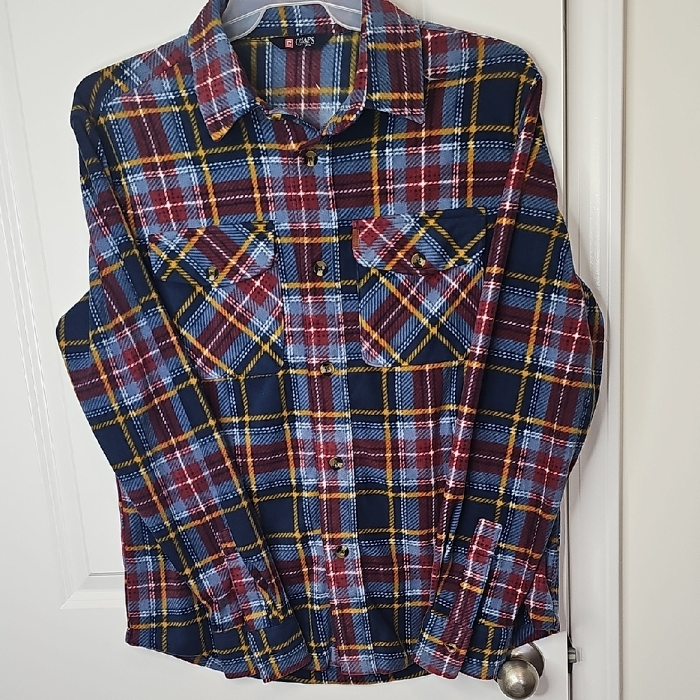 Chaps Men's Plaid Shirt - Red, Blue, Yellow Frannel Size M NWT‎